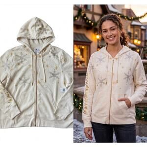 NWT Disney Parks Walt Disney World Holiday Gold Castle Zip Hoodie 1X